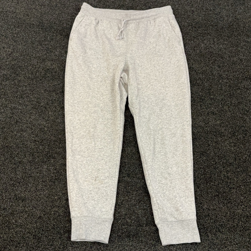 All In Motion Pants Mens M Gray Fleece Jogger Elastic Waist Pockets Casual
